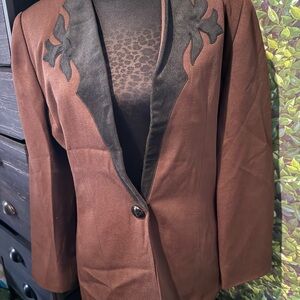 Brown Women's Jacket with Black Accents p62